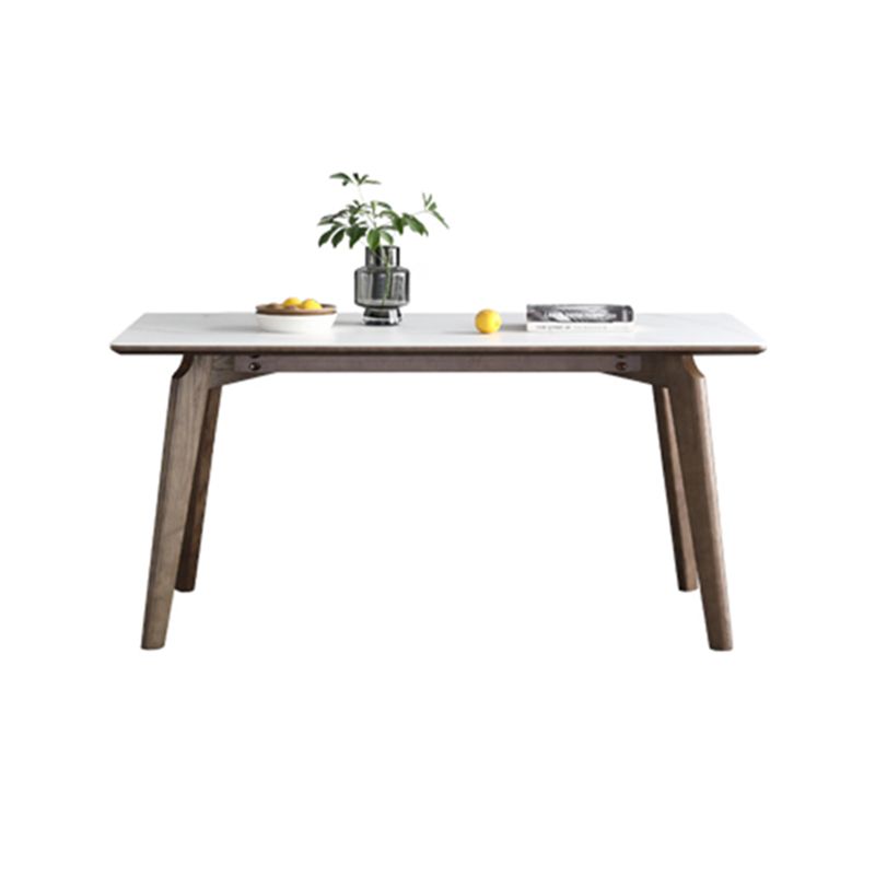 Mid-Century White Standard Dining Table Sintered Stone Rectangle Dining Table for Kitchen Clearhalo ' dining_table' 'Dining Tables & Seating' 'Dining Tables' 'furn' 'furn_dining_table' 'Furniture' 'furniture_dining_table' 'Kitchen & Dining Furniture' 'kitchen&dining_furn' 'kitchen' 'kitchen_dining_table' 1200x1200_d3bb5070-95d7-40ae-b01f-5dc44c71f3d8