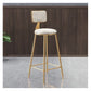 Glam Round Counter Stool Footrest Upholstered Low Back Indoor  Dining Stool