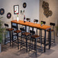 Mesa de mostrador de barra de metal industrial Mesa de mostrador de barra rectangular con base de caballete