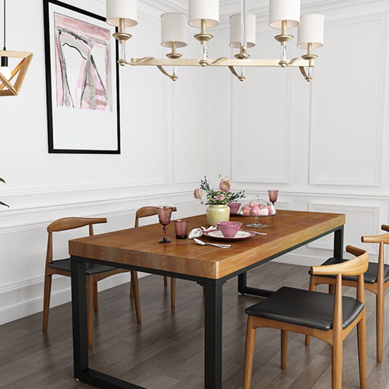 Industrielle 1/2/5 Stück Möbel Massivholz Rechteck Esszimmer Set in Braun