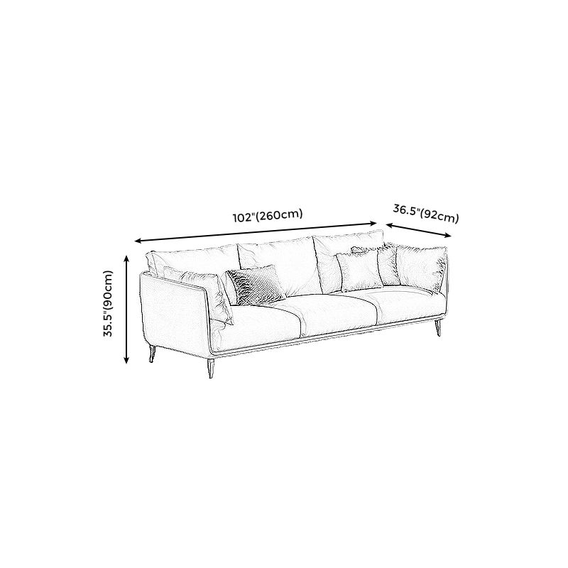 Living Room Genuine Leather Couch Square Arm Sofa with Pillow Back Clearhalo 'furn' 'furn_sofas' 'Furniture' 'furniture_sofas' 'Living Room Furniture' 'Sofa' 'sofas' 1200x1200_d3c3a16d-d7ee-4da6-a617-f4e084cad0f0