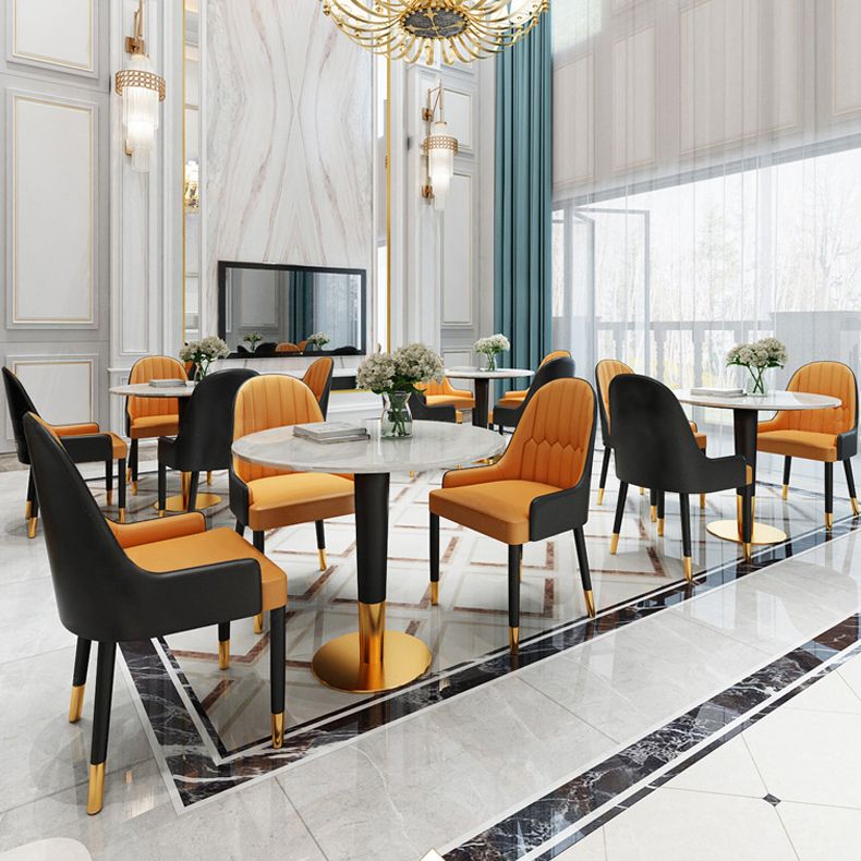 1/2/4/5 Pcs Metal Glam Style Dining Set with Round Table Dinette Set Clearhalo 'Dining Room Sets' 'Dining Tables & Seating' 'dining_room_set' 'furn' 'furn_dining_room_set' 'Furniture' 'furniture_dining_room_set' 'Kitchen & Dining Furniture' 'kitchen&dining_furn' 'kitchen' 1200x1200_d3c47947-1b31-4989-8e76-3012d76e197e