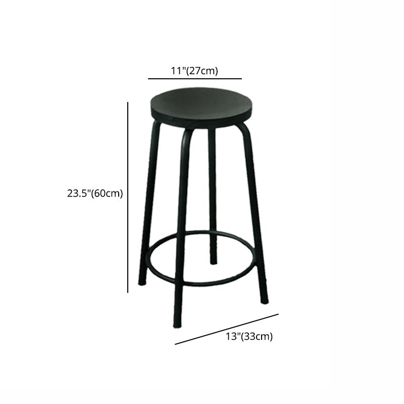 Modern Style Iron Bar Stool with Footrest Coffee Shop Casual Round Bar Stool Clearhalo 'Bar Furniture' 'Bar Stools' 'bar_stools' 'furn' 'furn_bar_stools' 'furniture_bar_stools' 'Kitchen & Dining Furniture' 'kitchen&dining_furn' 'kitchen' 'kitchen_furn' Furniture' 1200x1200_d3c554f0-4902-46e0-af06-e61c60695e88
