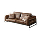 34" High Contemporary Square Arm Standard Sofa with Bolster Pillows, Brown Clearhalo 'furn' 'furn_sofas' 'Furniture' 'furniture_sofas' 'Living Room Furniture' 'Sofa' 'sofas' 1200x1200_d3c5bcac-dc93-484c-b86b-1dbe12e44ade