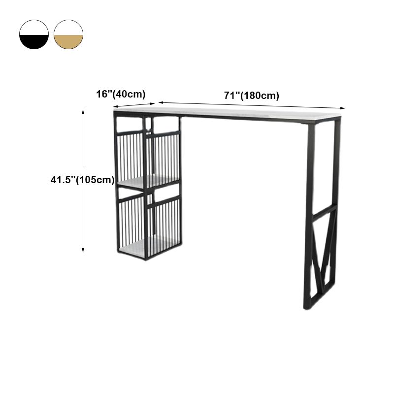 White and Black Glam Style Bar Table in Marble and Metal Milk Tea Shop Bar Table Clearhalo 'Bar Furniture' 'Bar Tables' 'bar_tables' 'furn' 'furn_bar_tables' 'Furniture' 'furniture_bar_tables' 'Kitchen & Dining Furniture' 1200x1200_d3c628e4-dfc6-4dd3-bacf-5d63953ec50c