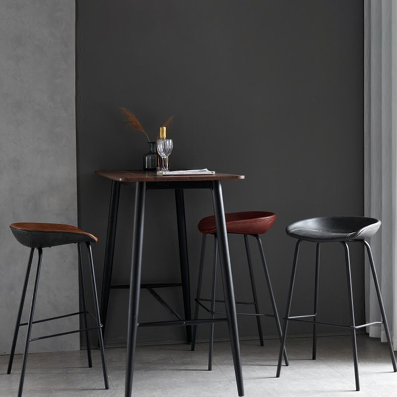 Faux Leather Armless Counter Stool Industrial Bristol Bucket Bar Chair Clearhalo 'Bar Furniture' 'Bar Stools' 'bar_stools' 'furn' 'furn_bar_stools' 'Furniture' 'Kitchen & Dining Furniture' 1200x1200_d3c78f96-54f3-44d2-869c-322c0fb215e8