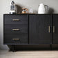 Tavolo da buffet Glam in legno massello nero Tavolo da buffet Glam con 6 cassetti e 2 ante