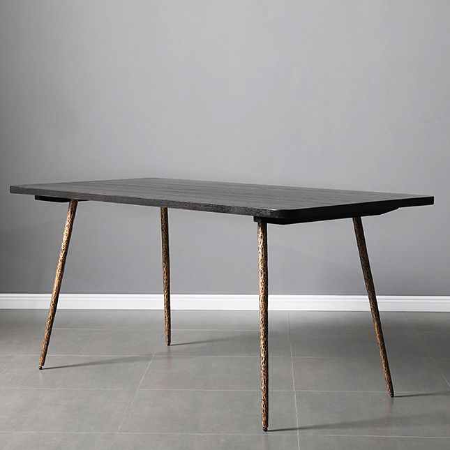 Rectangle Home Kitchen Table Tripod Base Solid Wood Top Dining Table