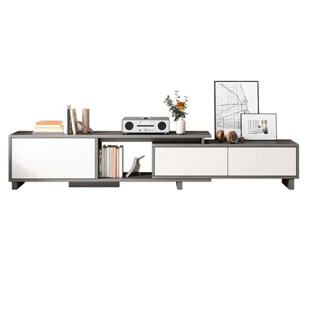 Modern TV Stand with Cabinet Wooden TV Stand for TVs up to 94.5" W Clearhalo 'furn' 'furn_tv_stands_entertainment_centers' 'Furniture' 'Living Room Furniture' 'TV Stands & Entertainment Centers' 'TV Stands & Media Storage Furniture' 'tv_stands_entertainment_centers' 1200x1200_d3ca81c2-4d45-44a5-9159-ffe0b0c15c54