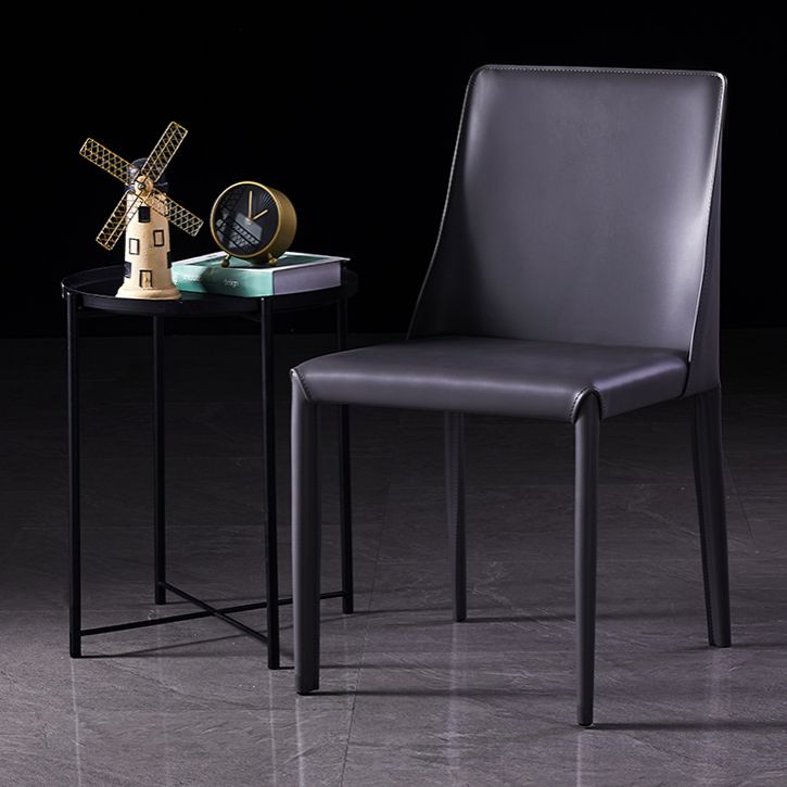 Modern Saddle Chair with Metal Base 32"H Leather Dining Chair for Restaurant Clearhalo ' kitchen&dining_furn' 'Dining Chairs' 'Dining Tables & Seating' 'dining_chair' 'furn' 'furn_dining_chair' 'Furniture' 'furniture_dining_chair' 'Kitchen & Dining Furniture' 'kitchen' 1200x1200_d3cd3e61-04f1-4227-a4f4-1472d7b05769