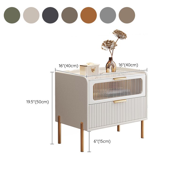 Comodini del letto glam del cabinetto del comodino in pietra con 2 cassetti