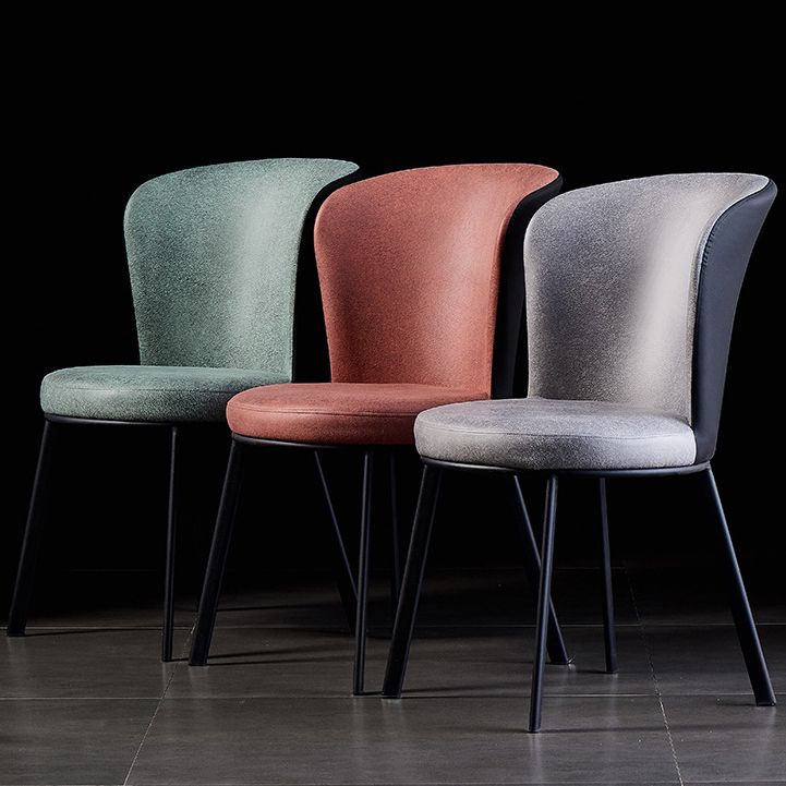 Modern Leather Dining Side Chair Upholstered Solid Back Armless Chairs Clearhalo ' kitchen&dining_furn' 'Dining Chairs' 'Dining Tables & Seating' 'dining_chair' 'furn' 'furn_dining_chair' 'Furniture' 'furniture_dining_chair' 'Kitchen & Dining Furniture' 'kitchen' 1200x1200_d3d0ea91-7deb-481c-9c53-6efba4442dcb