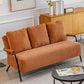 Stationary Settee Square Arm Metal Frame Sofa for Living Room