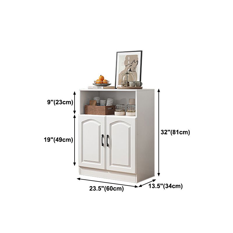 Server da pranzo bianco per soggiorno moderno ingegnerizzato in legno ingegnerizzato 32 "H