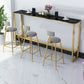 Table de pub de style moderne, plateau en faux marbre de 41,3 pouces avec base dorée