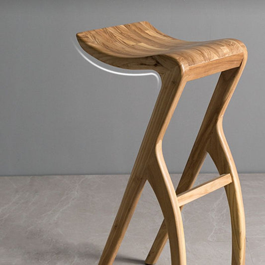 工業用バックレスアームレスカウンタースツールパインウッドバースツール付きペダル付きバー