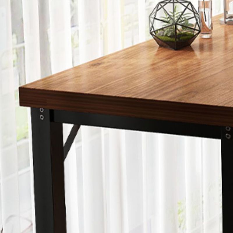 Mesa de bar de madera fabricada, mesa de pub moderna con estructura metálica para lugares pequeños