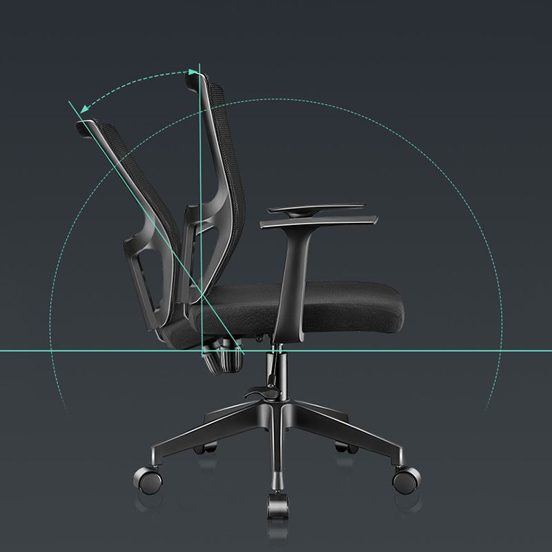 Ergonomic Mesh Desk Chair Mid Back Arms Chair with Swivel Casters Clearhalo 'furn' 'furn_office_chair' 'Furniture' 'Office Chairs' 'Office Furniture' 'office_chair' 1200x1200_d3d483e0-3571-4b75-8009-c2ffca41f401
