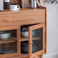 Moderno credenza in legno massiccio di pino credenza a 4 porte marrone mobile con 1 cassetto