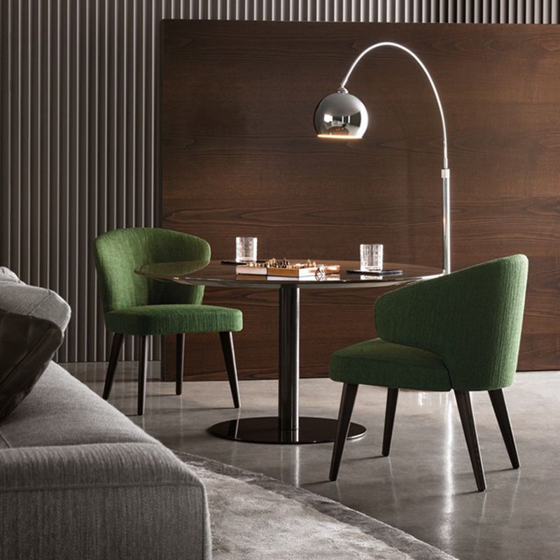 Contemporary Dining Room Solid Wood Dining Chair Wingback Arm Chair in Black Clearhalo 'Dining Chairs' 'Dining Tables & Seating' 'dining_chair' 'furn' 'furn_dining_chair' 'Furniture' 'furniture_dining_chair' 'Kitchen & Dining Furniture' 1200x1200_d3d5a621-fa4b-4fe4-a45a-ff8baa86d205