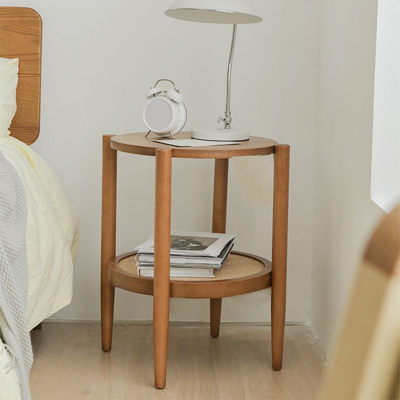 Nordic Cocktail Table 4 Legs Wooden with Storage Shelf Round Coffee Table Clearhalo 'Coffee & Accent Tables' 'Coffee Tables' 'coffee_tables' 'furn' 'furn_coffee_tables' 'Furniture' 'Living Room Furniture' 1200x1200_d3d633f2-933b-461a-a2c1-e8b80be01607