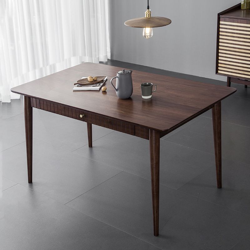 Hickory Rectangle Wood Table Storage Dining Table with 4 Legs for Restaurant Clearhalo ' dining_table' 'Dining Tables & Seating' 'Dining Tables' 'furn' 'furn_dining_table' 'Furniture' 'furniture_dining_table' 'Kitchen & Dining Furniture' 'kitchen&dining_furn' 'kitchen' 'kitchen_dining_table' 1200x1200_d3d72901-bce0-4000-a6f8-817102e7429f