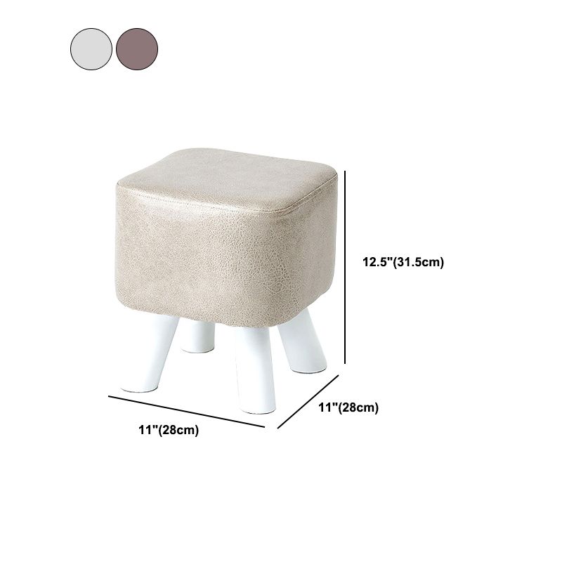 Mid-Century Modern Pouf Ottoman PU Leather Upholstered Solid Color Square Ottoman Clearhalo 'furn' 'furn_ottomans_poufs' 'Furniture' 'Living Room Furniture' 'Ottomans & Poufs' 'ottomans_poufs' 1200x1200_d3d7d65d-2cd6-4985-a9da-92ae8f3e7015