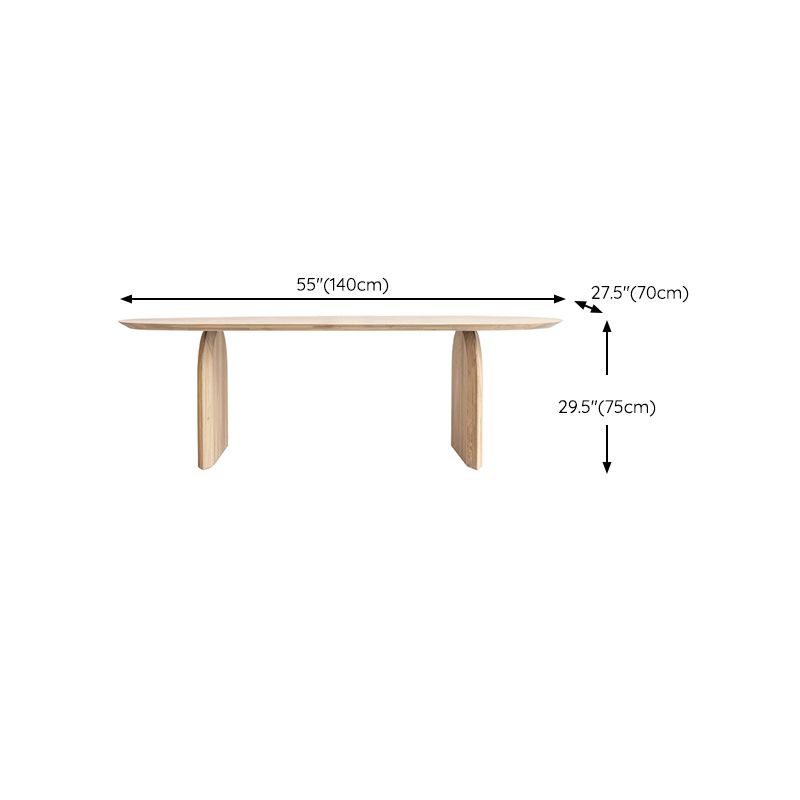 27 "brede eigentijdse schrijfbureau ovaal vast hout natuurlijk kantoor bureau