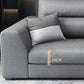 Faux Leather Sectional Stain-Resistant Square Arm Sectional with Pillowed Back Cushions