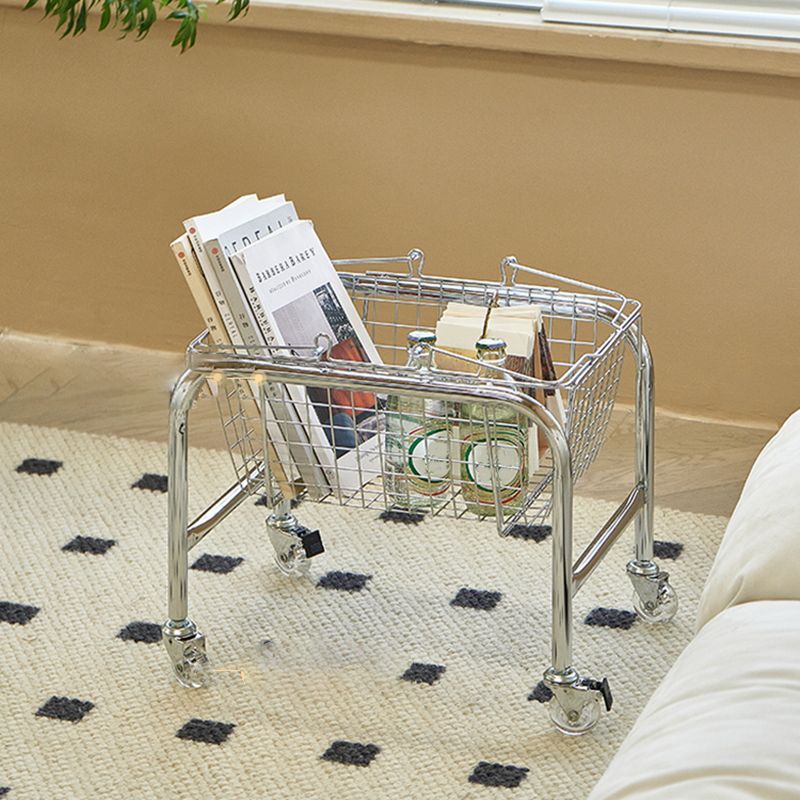 Mesa de extremo lateral móvil en metal con ruedas 4 patas mesa de base base