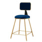 Glam Backrest Armless Counter Stool Iron Cafe Bar Stool with Suede Cushion Clearhalo 'Bar Furniture' 'Bar Stools' 'bar_stools' 'furn' 'furn_bar_stools' 'furniture_bar_stools' 'Kitchen & Dining Furniture' 'kitchen&dining_furn' 'kitchen' 'kitchen_furn' Furniture' 1200x1200_d3dc1f7a-b1f9-4527-bfd1-004b7cf5bf01