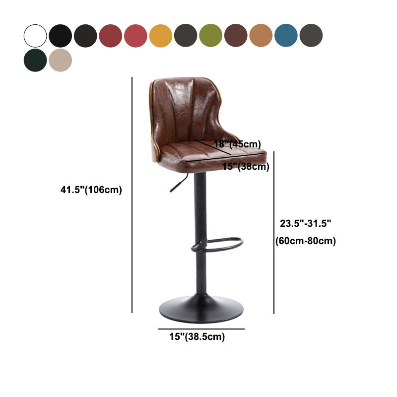 Scandinavian Metal Stool Leather Upholstered Counter Stool in Matte Finish for Indoor Clearhalo 'Bar Furniture' 'Bar Stools' 'bar_stools' 'furn' 'furn_bar_stools' 'Furniture' 'Kitchen & Dining Furniture' 1200x1200_d3dcf49c-e943-4120-8d0b-356359da9c5c