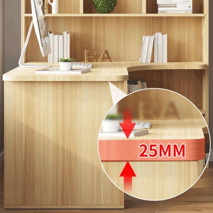Modern Manufactured Wood Desk Corner Writing Desk with 1 Drawer and Bookshelf Clearhalo 'furn' 'furn_office_desk' 'Furniture' 'furniture_office_desk' 'Office Desks' 'Office Furniture' 'office_desk' 1200x1200_d3dd5472-3170-464b-9ef5-fd531ce95e30