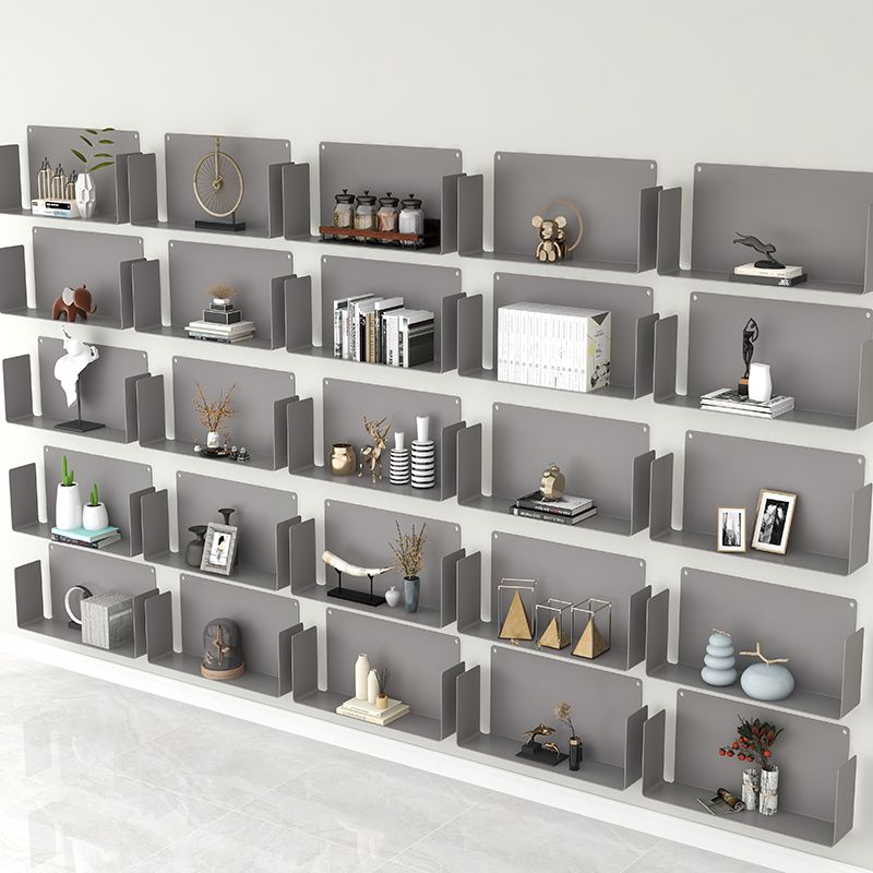 Closed Back Modern Style Bookcase Metal Wall Mounted Bookshelf for Home Office