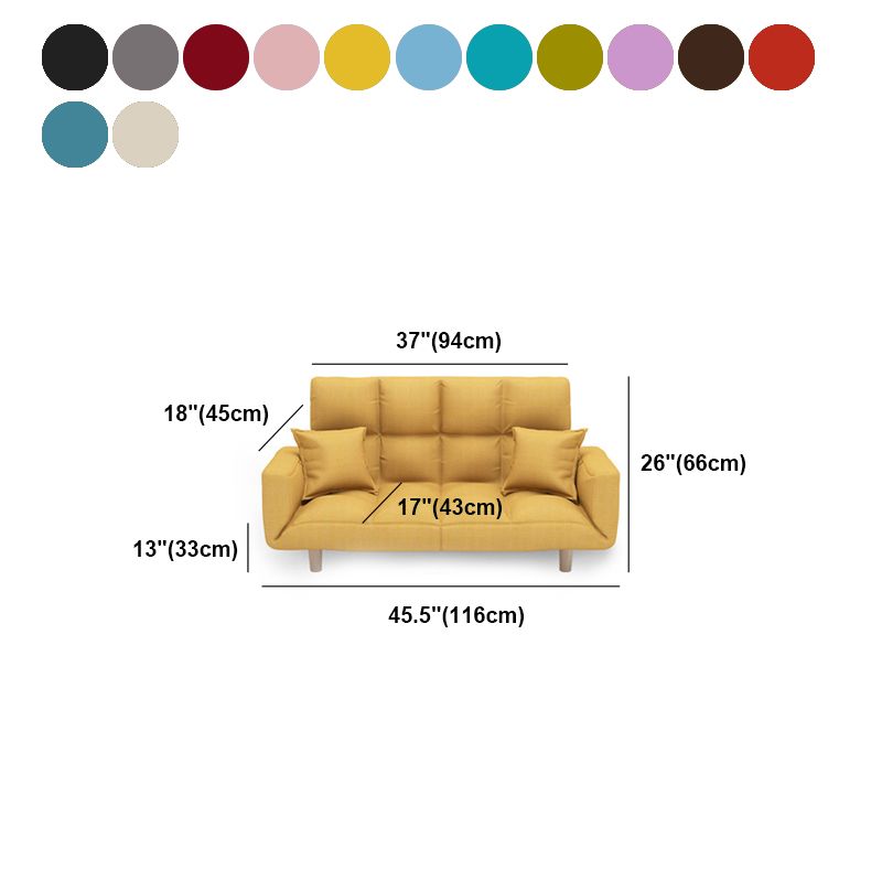 Linen Blend Contemporary Square Sofa Convertible Sofa, 45.66" L X 17.71" W X 25.98" H Clearhalo 'furn' 'furn_sofas' 'Furniture' 'Living Room Furniture' 'Sofa' 'sofas' 1200x1200_d3ddd2d1-35e1-4410-a1b7-8243c208aaf1