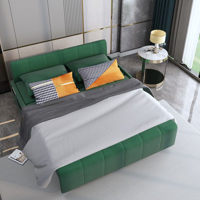 Faux Ledersofa Bett mit Aufbewahrung modernes dunkelgrünes Sofa mit Kissen