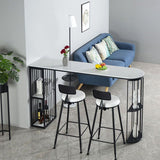 Glam Table and Stool Set Oval 1/2/3 Pieces Bar Pub Table Set
