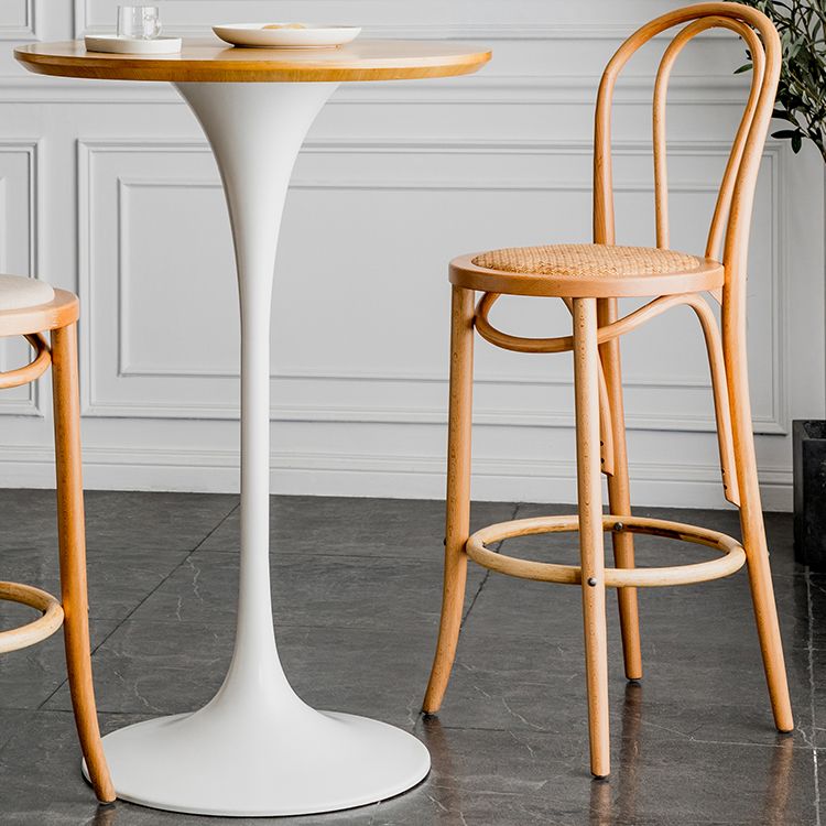 Tavolo da pranzo rotondo industriale di altezza della barra del piedistallo in metallo