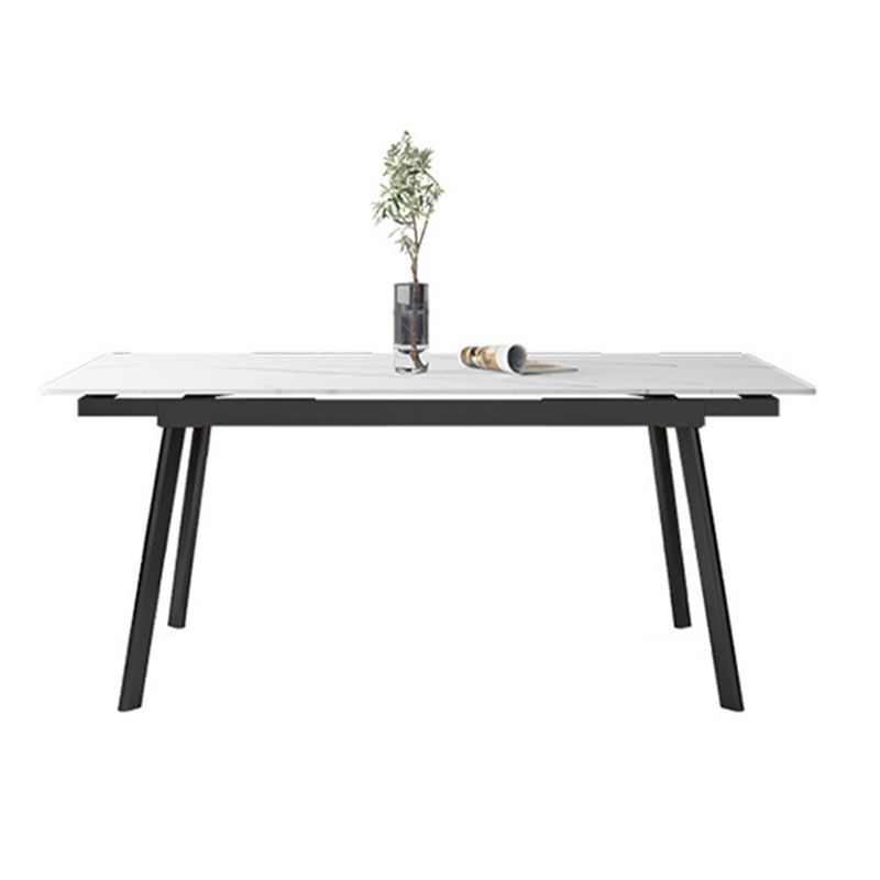 Sintered Stone Modern Dining Table Rectangle Extendable Table with 4 Legs Clearhalo ' dining_table' 'Dining Tables & Seating' 'Dining Tables' 'Furniture' 'furniture_dining_table' 'Kitchen & Dining Furniture' 'kitchen&dining_furn' 'kitchen' 'kitchen_dining_table' 1200x1200_d3e18ead-00bb-4faf-aee4-5390fe154edf