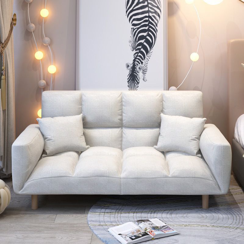 Modern Fabric Square Arm Sofa Standard Biscuit Back 4 Wood Legs Sofa Clearhalo 'Furniture' 'furniture_sofas' 'kitchen' 'kitchen_sofas' 'Living Room Furniture' 'Sofa' 'sofas' 1200x1200_d3e1c679-1b4c-4425-8139-9d4fd4889d60