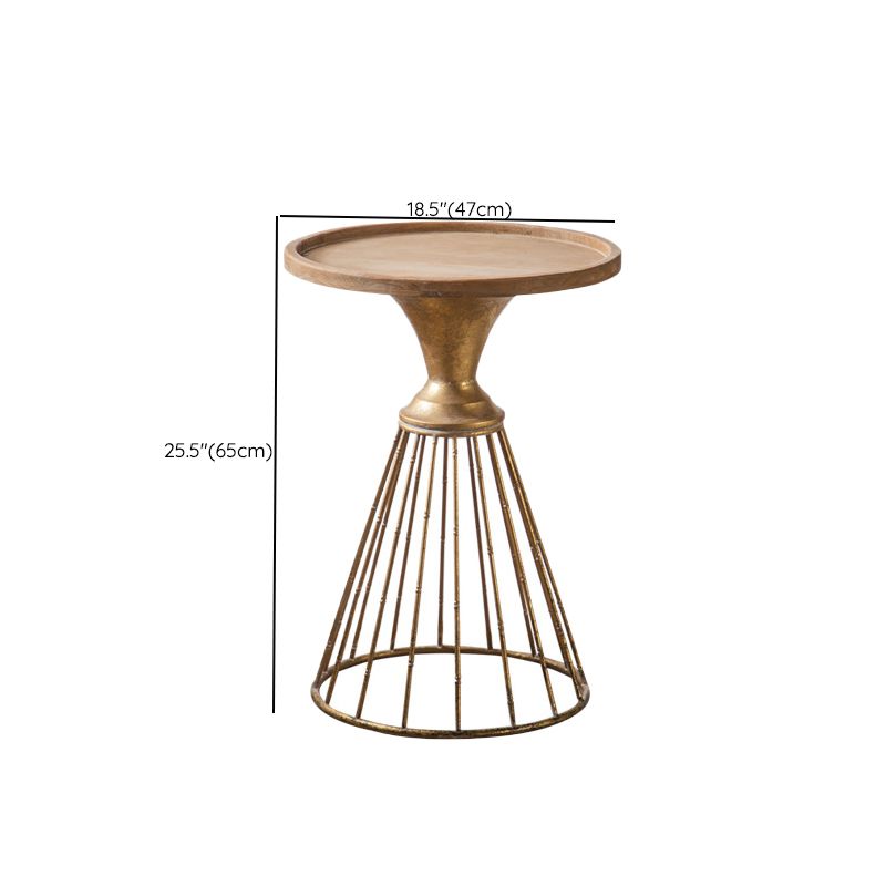 丸いトレイトップサイドテーブル鉄台座エンドテーブル - 苦しめられた表面処理