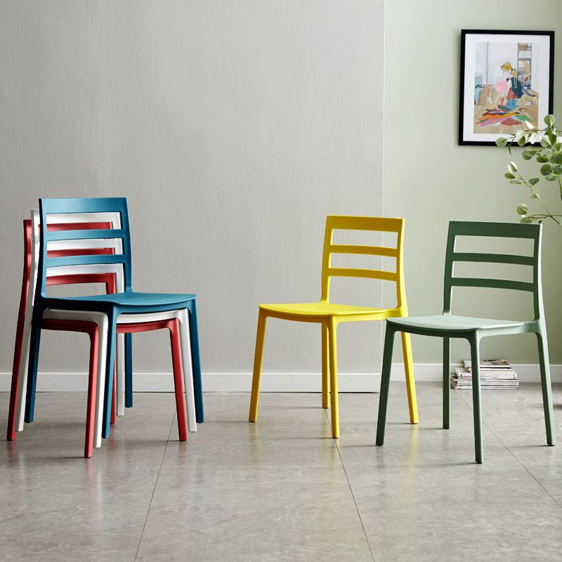 Plastic Scandinavian Armless Chair Stacking Indoor-Outdoor Chair