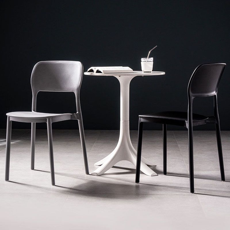 Contemporary Style Kitchen Chair Plastic Armless Open Back Dining Side Chair Clearhalo ' kitchen&dining_furn' 'Dining Chairs' 'Dining Tables & Seating' 'dining_chair' 'furn' 'furn_dining_chair' 'Furniture' 'furniture_dining_chair' 'Kitchen & Dining Furniture' 'kitchen' 1200x1200_d3e67d80-97ec-4450-b41c-a20e2e7114cb