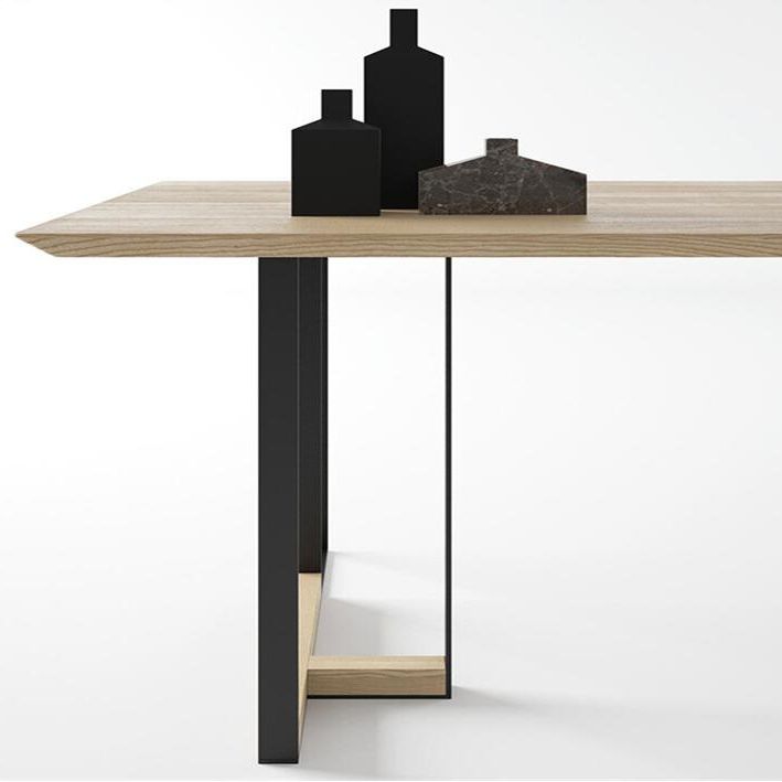 Industrial Style Dining Site Table Solid Wood Double Pedestal Furniture Clearhalo ' dining_table' 'Dining Tables & Seating' 'Dining Tables' 'furn' 'furn_dining_table' 'Furniture' 'furniture_dining_table' 'Kitchen & Dining Furniture' 'kitchen&dining_furn' 'kitchen' 'kitchen_dining_table' 1200x1200_d3e9464c-8c96-4f65-9458-777a0ee61d4c