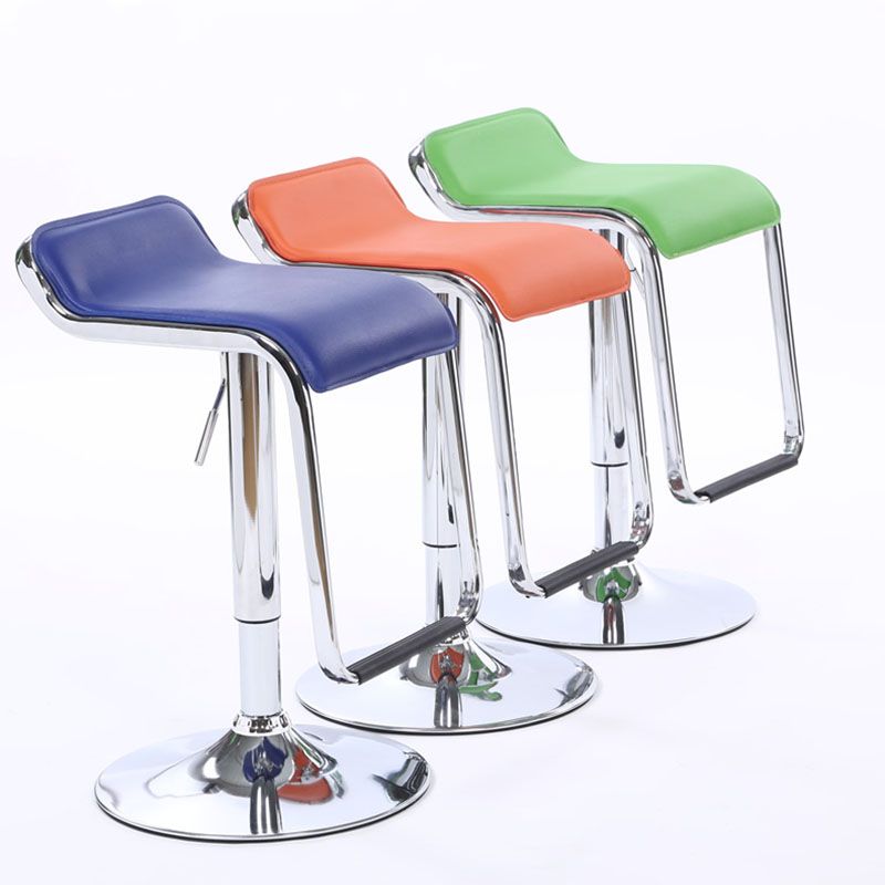Modern Backrest Liftable Stool Steel Cashier Bar Stool with Leather Cushion and Pedal Clearhalo 'Bar Furniture' 'Bar Stools' 'bar_stools' 'furn' 'furn_bar_stools' 'Furniture' 'Kitchen & Dining Furniture' 1200x1200_d3e98e46-f72d-4a1b-aa57-5b5af0f39081