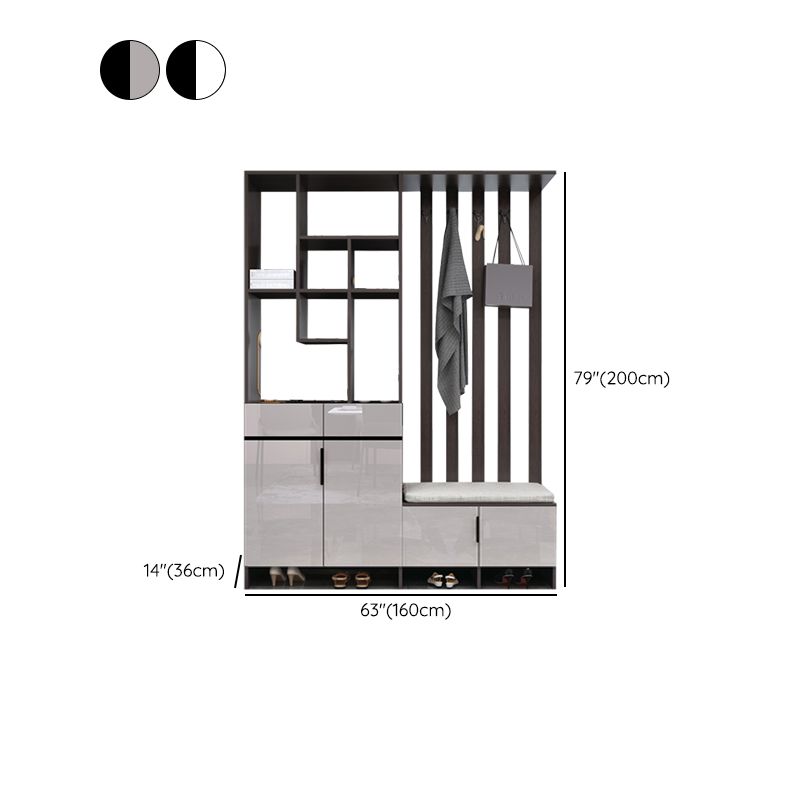 Modern Wooden 13.77" Wide Accent Cabinet with Drawers and Shelves Clearhalo 'Cabinets & Chests' 'cabinets_chests' 'furn' 'furn_cabinets_chests' 'Furniture' 'Living Room Furniture' 1200x1200_d3e9eda2-b498-45a0-b7f5-4ac19c75767e