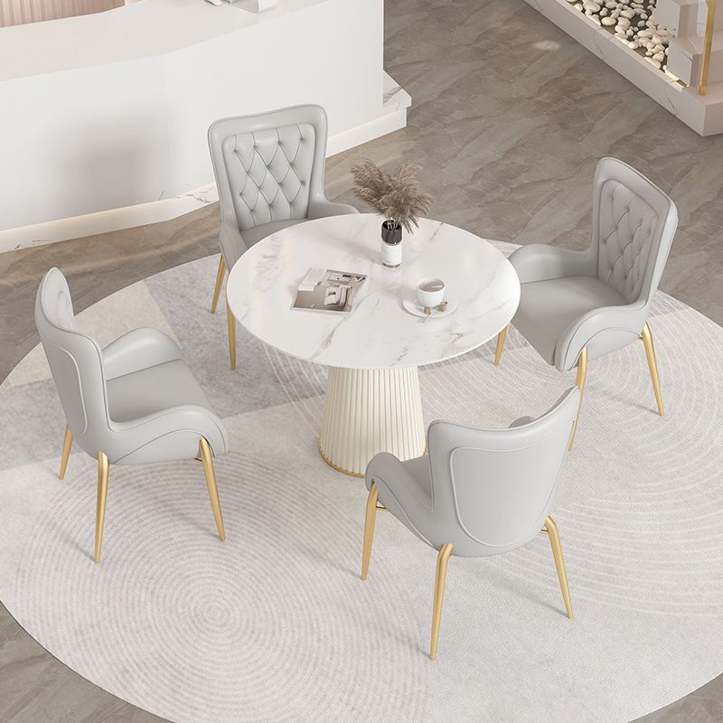Nordic 1/4/5 Pieces Dining Set Round Stone Dining Table for Dining Room Clearhalo 'Dining Room Sets' 'Dining Tables & Seating' 'dining_room_set' 'furn' 'furn_dining_room_set' 'Furniture' 'Kitchen & Dining Furniture' 1200x1200_d3ea4d67-50c9-4574-991d-f3df0de01252