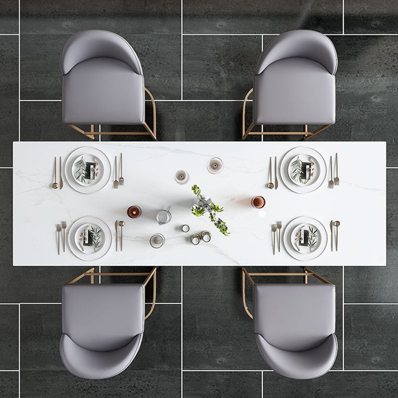 Mesa de bar rectangular Glam, mesa con pedestal doble de mármol para interiores
