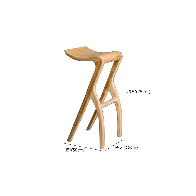 Taburete industrial sin brazo sin brazo Pino Pine Wood Bar con pedal para bar