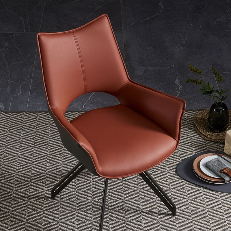Modern Metal Dining Room Chair Swivel Side Arm Chair for Restaurant Use Clearhalo ' kitchen&dining_furn' 'Dining Chairs' 'Dining Tables & Seating' 'dining_chair' 'furn' 'furn_dining_chair' 'Furniture' 'furniture_dining_chair' 'Kitchen & Dining Furniture' 'kitchen' 1200x1200_d3eb8980-6215-4914-a27a-5a15c9da42c9